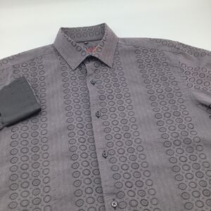 Visconti Black Mens Long‎ Sleeve Button Up Shirt Black Size Medium